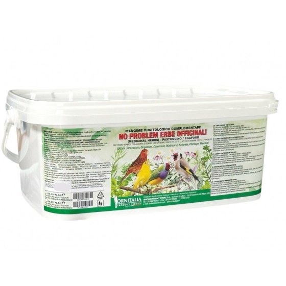 Ornitalia No Problem Healthy Herbs 2 kg – Pasta de Cría Premium con Hierbas Naturales para Aves – Ideal para Canarios, Jilgueros